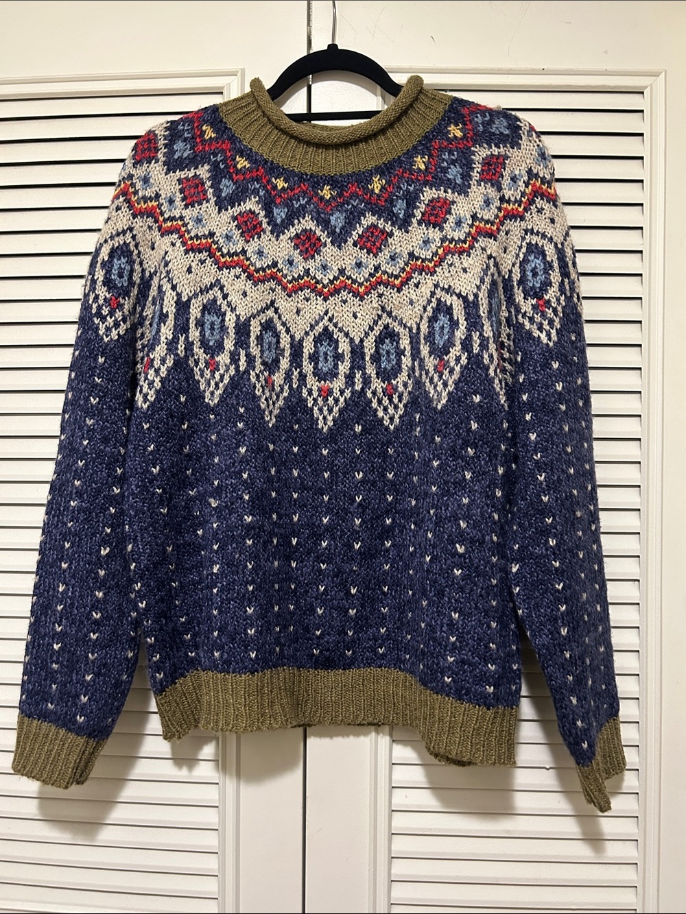 Vintage SML Sport Ltd Multicolor Textured Knit Sweater Size L Wool Blend - Picture 3 of 5